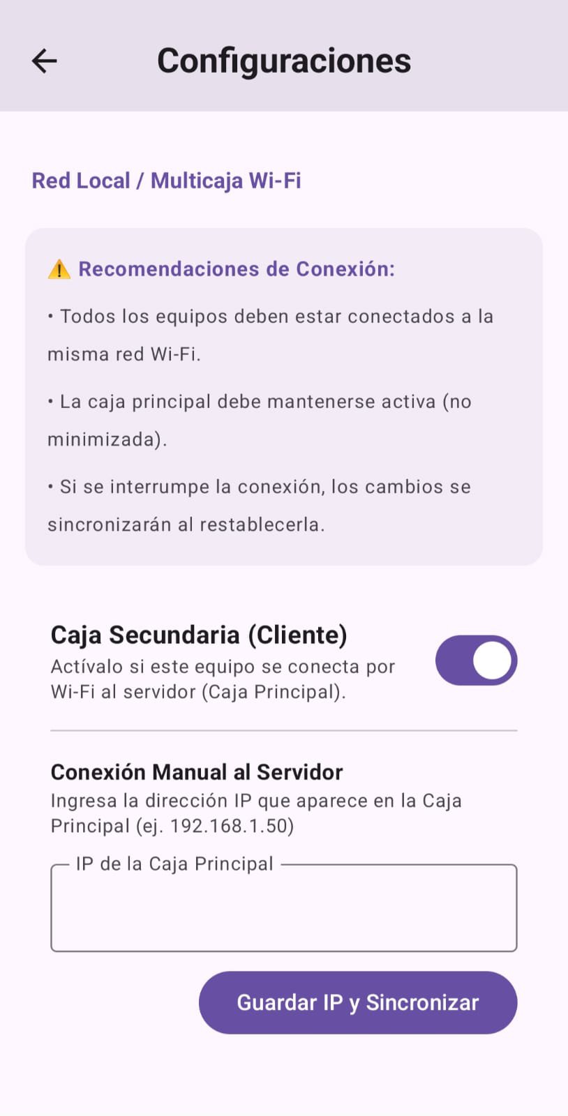 Interfaz de Multicaja Wi-Fi de CotiPOS PRO